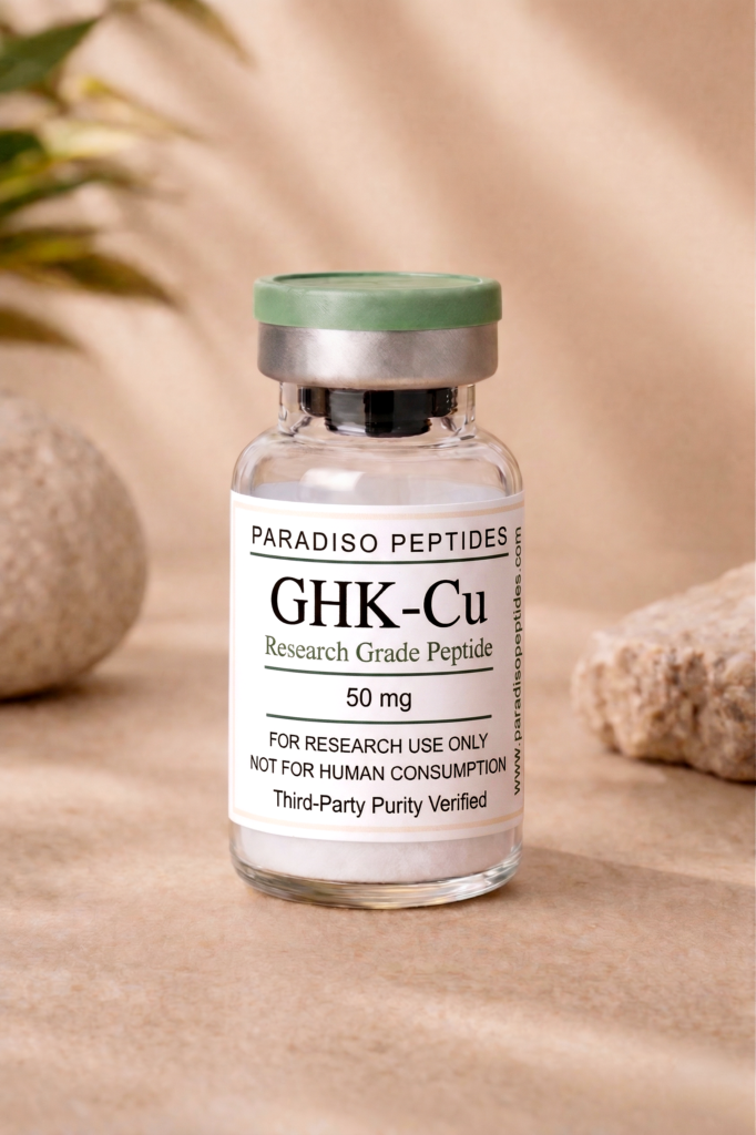 GHK-Cu 50mg lyophilized research peptide vial